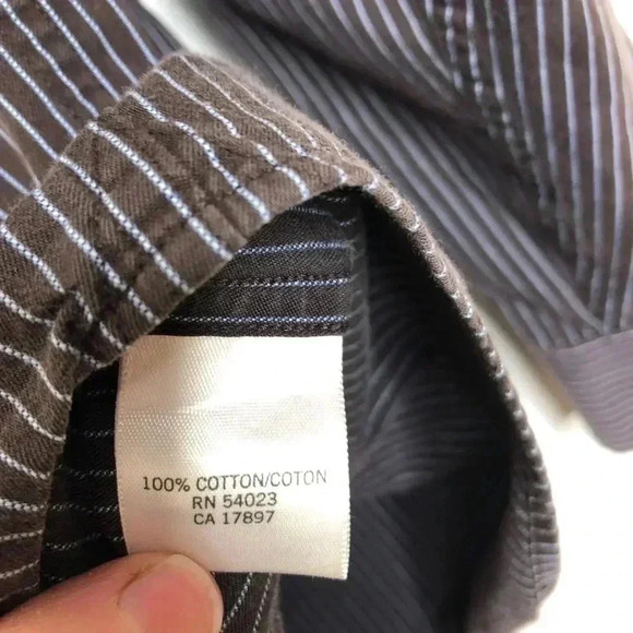 Banana Republic Factory Striped Dress  Shirt Large - Picture 7 of 16